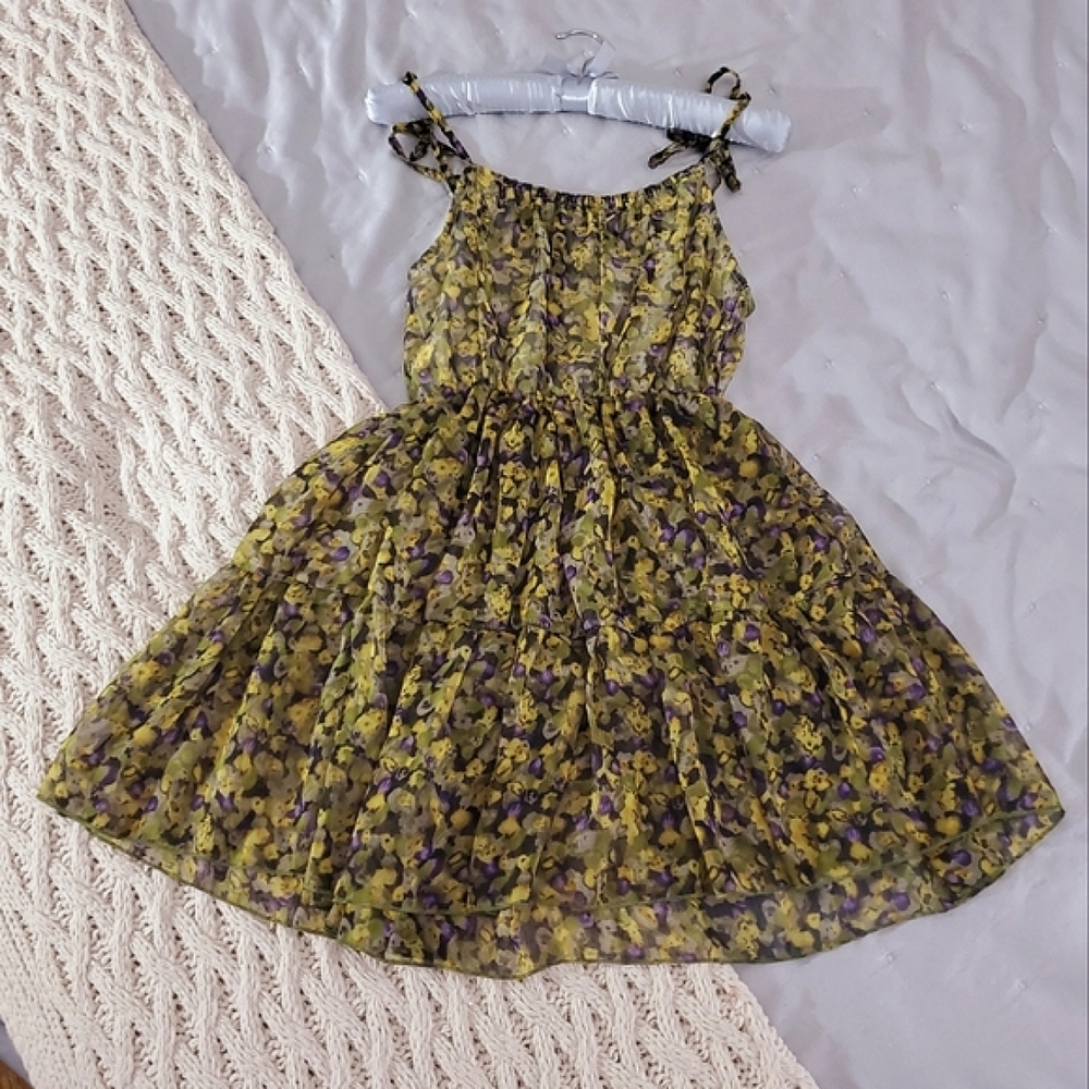 Vintage Costa Blanca Fairycore Pleated Mesh Dress